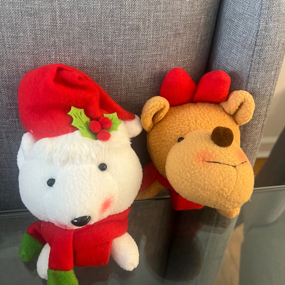 - Plush bear and reindeer toy